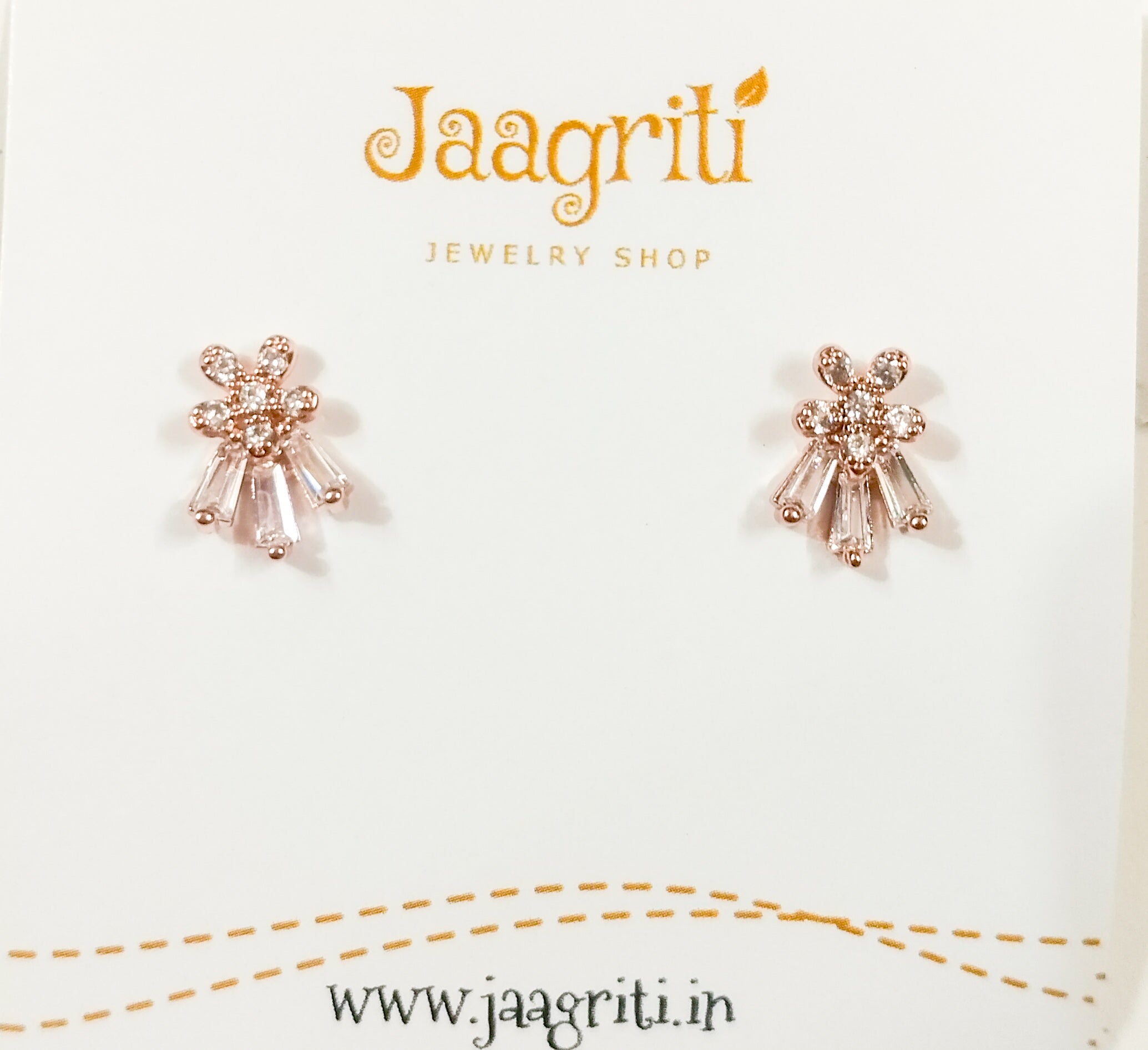 Anti Tarnish Diamond Earring Rose Gold