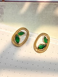 Green Stone Stud Earring