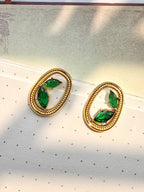 Green Stone Stud Earring