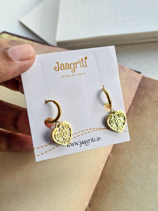 Love Drop Earing with Mother of Pearls Inside
