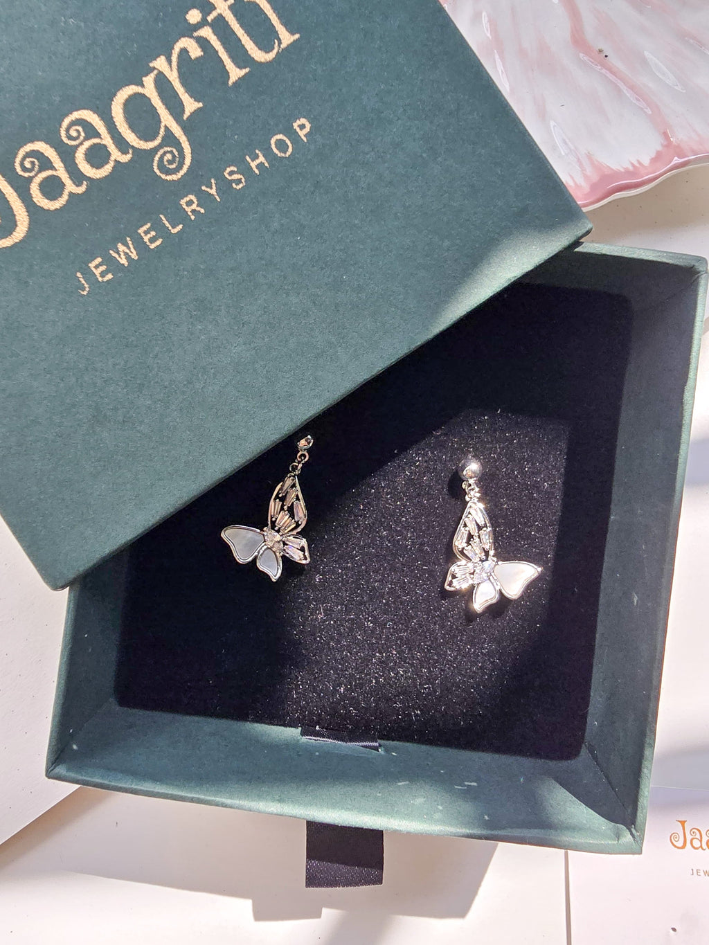 Crystal Pretty butterfly Stud Earrings