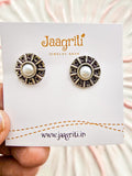 Oxidized Silver -Tone Stud Earrings