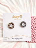 Oxidized Silver -Tone Stud Earrings