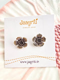 Oxidized Silver -Tone Stud Earrings