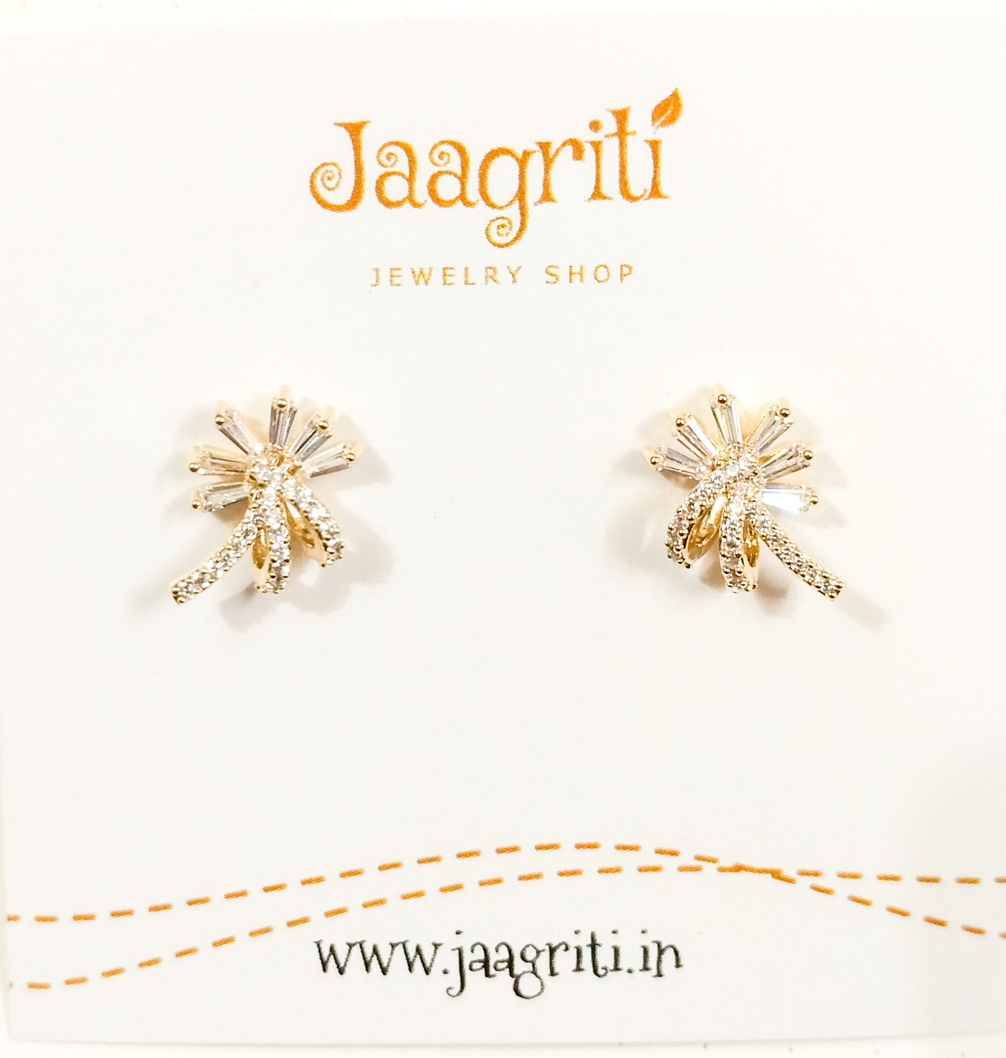 Anti Tarnish Diamond Earring Yellow Gold