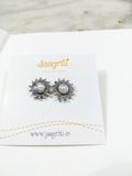 Oxidized Silver -Tone Stud Earrings